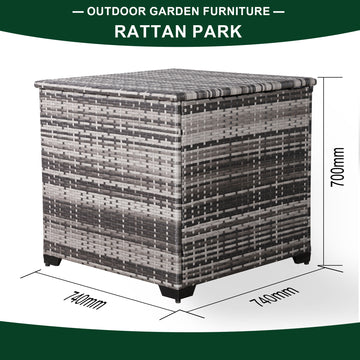 Paris Range Square Storage Box  in Grey Rattan Weave